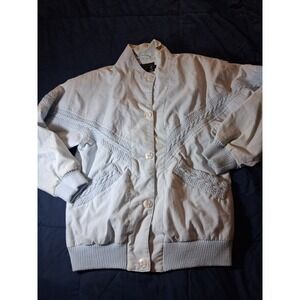 Vintage Hot Spices Baby Blue Jacket Pockets Zip Medium Embrodiery